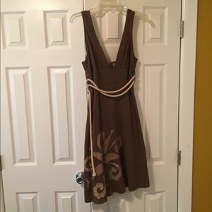Brown sleeveless dress